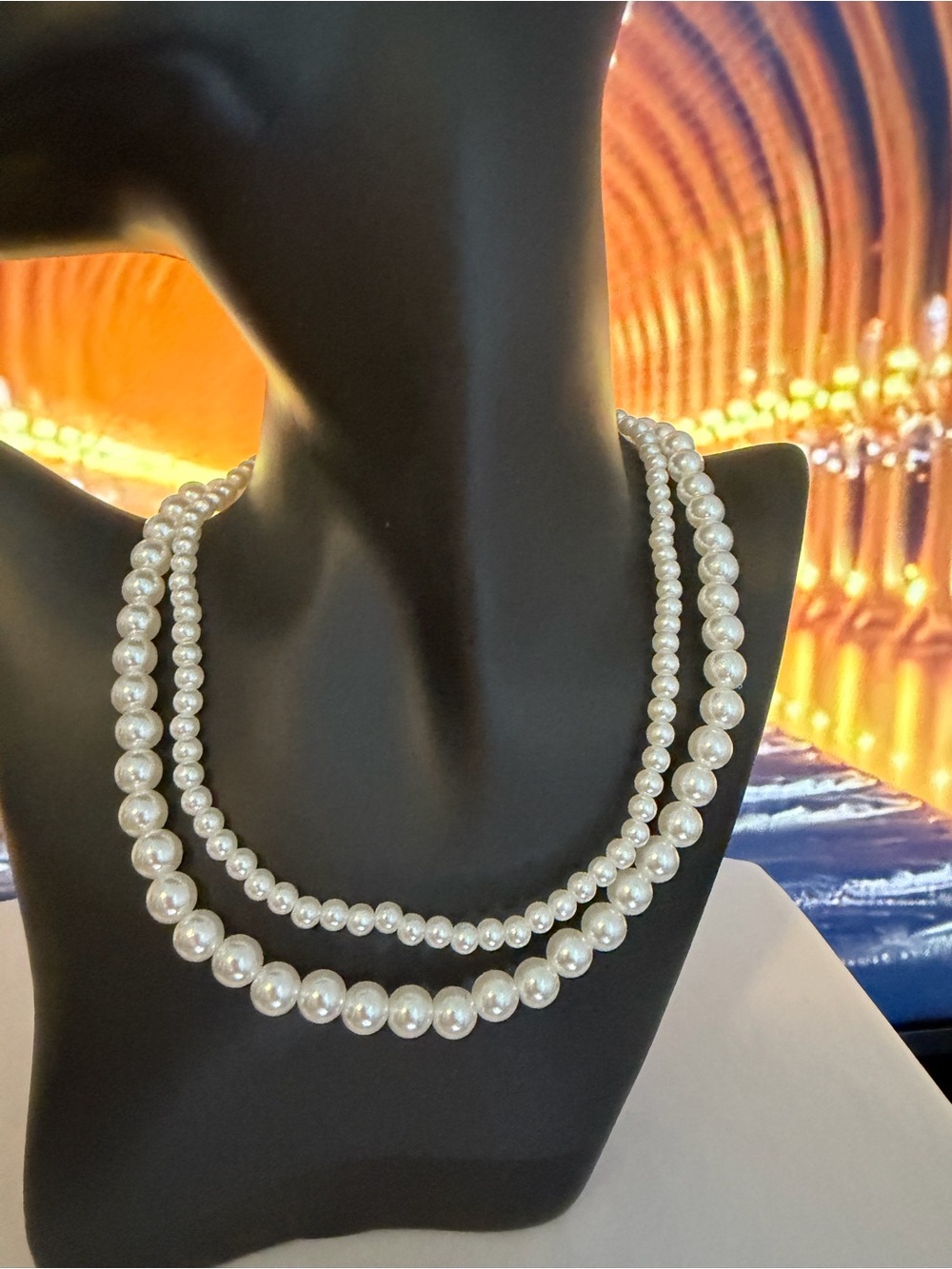 Elegant Double-Strand Pearl Necklace in White — Timeless Women’s Jewelry